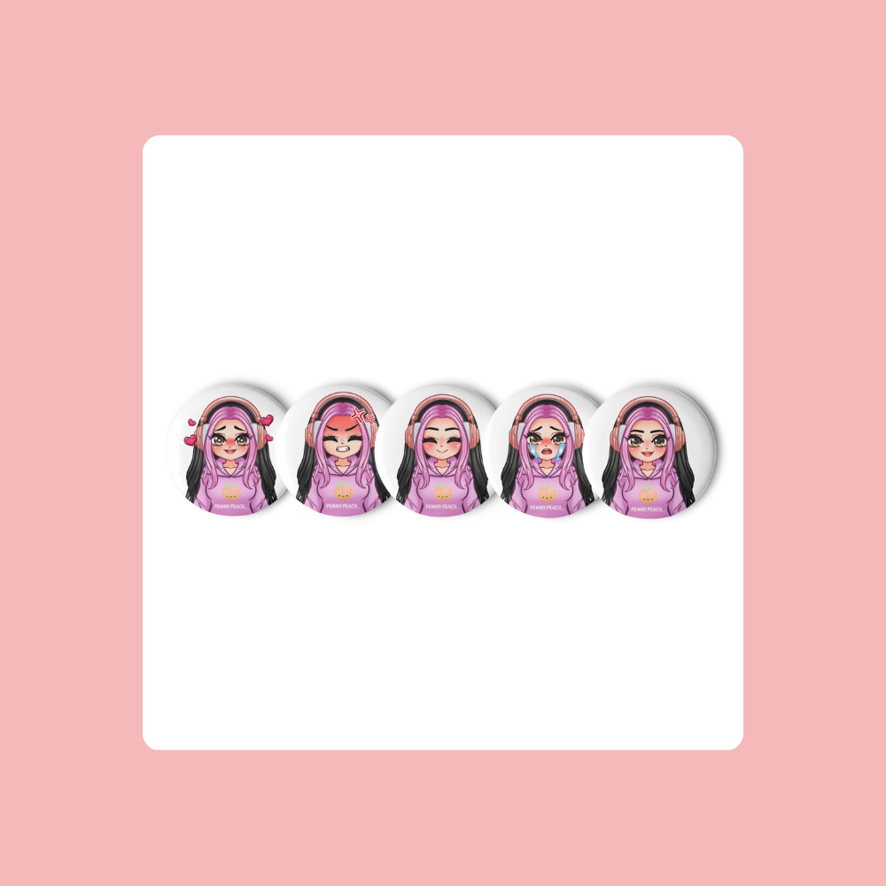 Set of pin buttons