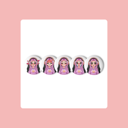Set of pin buttons